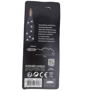 Пробка для бутылки со светодиодной проволокой, узором «елочка»