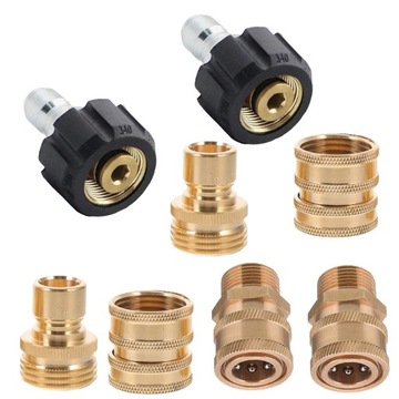 Набор быстроразъемных соединителей M22 от 14 мм до 3/8 дюйма для мойки высокого давления 5000 фунтов на квадратный дюйм, 8 шт.