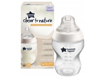 TOMMEE TIPPEE BUTELKA 260 ML ZE SMOCZKIEM 0M+ WOLNY PRZEPŁYW
