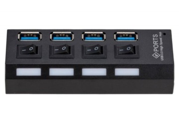AK244B Концентратор usb 3.0 4 порта ч/б ATL