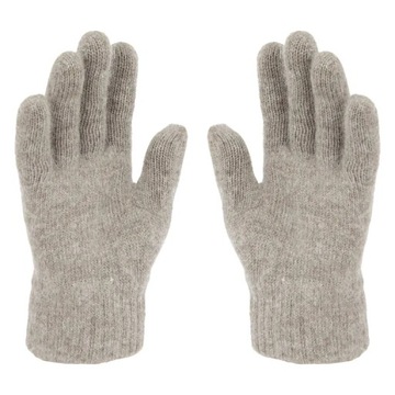 W455B Damski zimowy komplet beżowy czapka szalik rękawiczki