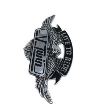 МЕТАЛЛИЧЕСКАЯ ЭМБЛЕМА ХРОМИРОВАННАЯ V-TWIN EAGLE CHOPER DRAG