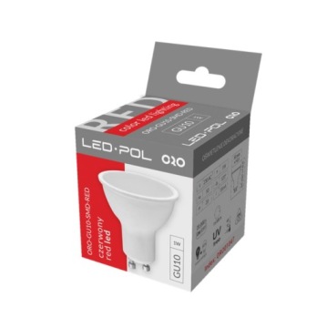 Żarówka LED GU10 1W 120st. czerwona LED-POL ORO-GU10-SMD-RED