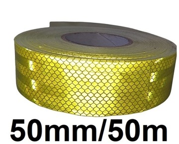 ЛЕНТА СВЕТООТРАЖАЮЩАЯ САМОКЛЕЯЩАЯСЯ ЖЕЛТАЯ НЕОНОВАЯ ПРЕДУПРЕЖДАЮЩАЯ ЛЕНТА 5 м контур