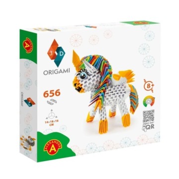 Орігамі 3D - Alexander - Єдиноріг - набір для творчості 656 елементи папір