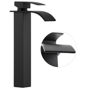 BATERIA UMYWALKOWA CZARNA WYSOKA STOJĄCA nablatowa kran do umywalki