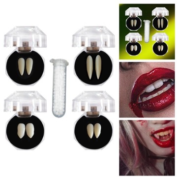 4 пары зубных протезов Zombie Fangs Fangs Prom White