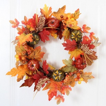 Autumn Pumpkin Wreath Artificial, Decoration,