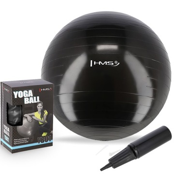 YB01 NEW 55CM BLACK PIŁKA GIMNASTYCZNA TRENINGOWA DO ĆWICZEŃ JOGA PILATES H