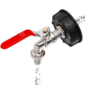 Клапан крана для резервуара Mauser емкостью 1000 л Mauser для шланга 1/2 дюйма, соединение IBC 60x6