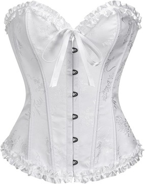 6l338. BIAŁY GORSET ELEGANCKI SZNUROWANY M
