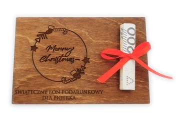 BON VOUCHER ŚWIĄTECZNY IMIĘ GRAWER PREZENT WZORY