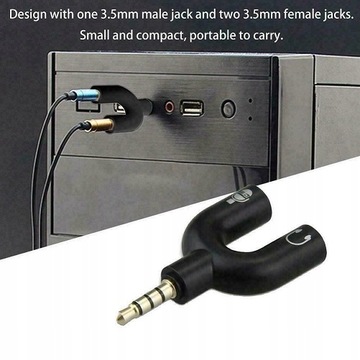 МИНИ-ДЖЕК AUX РАЗДЕЛИТЕЛЬ МИКРОФОН НАУШНИКИ