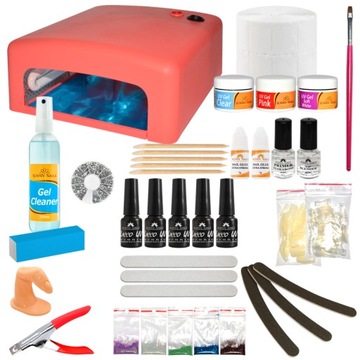 Набор для гелевых и гибридных ногтей.