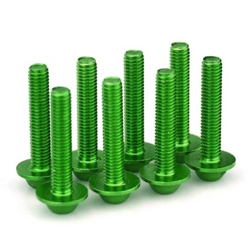 ZESTAW ŚRUB ŚRUBKI OWIEWKI ALUMINIOWE ZIELONE