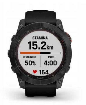 СПОРТИВНЫЕ ЧАСЫ GARMIN Fenix ​​7X Solar, ЧЕРНЫЙ НАДЕЖНЫЙ РЕМЕНЬ № 1 PL.