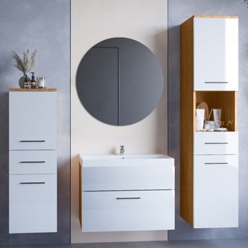 Łazienka LIPSY dąb artisan / biały połysk