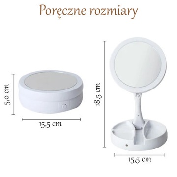 ДВУХСТОРОННЕЕ КОСМЕТИЧЕСКОЕ ЗЕРКАЛО СО СВЕТОДИОДНОЙ ПОДСВЕТКОЙ ДЛЯ ЖЕНСКОГО СТОЛА