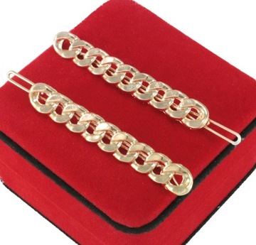 SPINKA DUŻA DO WŁOSÓW ZŁOTA METALOWA CHAIN