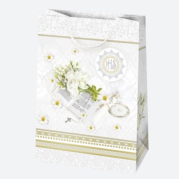 Сумка для причастия, книга с белыми цветами 29x40x12см