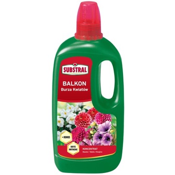 NAWÓZ DO PELARGONII 1L HUMUS PŁYNNY SUBSTRAL BALKON BURZA KWIATÓW KWIATY
