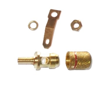 Gniazdo banan zacisk głośnikowy do obudowy GOLD złote 2szt (1300