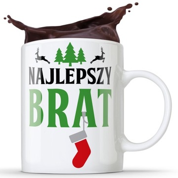 KUBEK ŚWIĄTECZNY DLA BRATA NAJLEPSZY BRAT ŚWIĘTA GWIAZDKA MIKOŁAJ