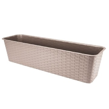 Doniczka balkonowa rattan 60 cm karmel