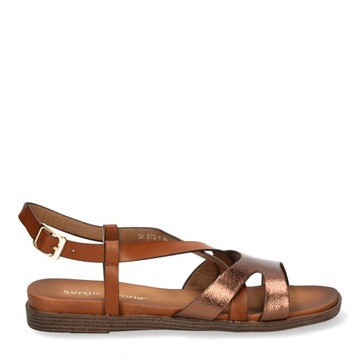ЭЛЕГАНТНЫЕ ЖЕНСКИЕ САНДАЛИИ НА ПЛОСКОЙ ПЛОСКОСТИ SERGIO LEONE, КОРИЧНЕВЫЕ, размер 39