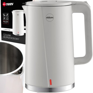 CZAJNIK ELEKTRYCZNY BEZPRZEWODOWY 2200W 1,7L STAL INOX NOWOCZESNY DESIGN