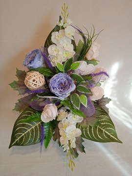 Kwiaty na grób FLOWERBOX KOMPOZYCJA+BUKIET KOMPLET