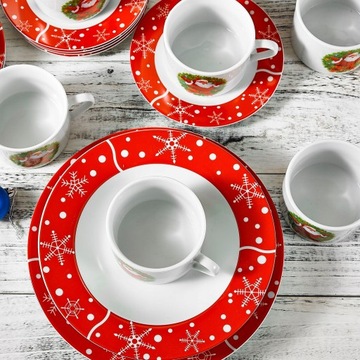 Рождественский набор тарелок Рождественский 30 штук Дед Мороз