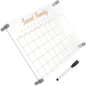 ЕЖЕНЕДЕЛЬНЫЙ ПЛАНИРОВЩИК, МАГНИТНАЯ АКРИЛОВАЯ ДОСКА, КАЛЕНДАРЬ ДЛЯ ХОЛОДИЛЬНИКА