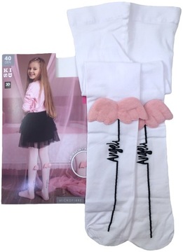 RAJSTOPY ANGEL białe ze skrzydełkami 92/98 cm