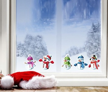 Новогодние наклейки СНЕГОВИК на окна, СТЕНЫ, новогодние украшения