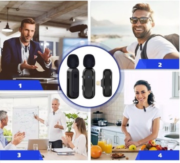 2 БЕСПРОВОДНЫХ МИКРОФОНА ДЛЯ IPHONE + ЧЕХОЛ