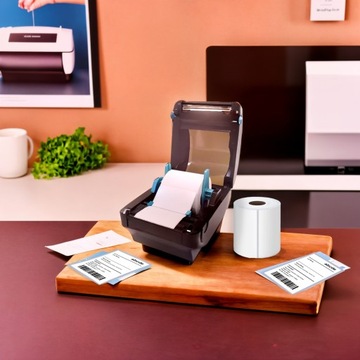 Mini Drukarka Termiczna Etykiet Kurierskich Samoprzylepnych USB 10x15 cm