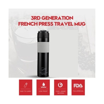 Coffee Maker French Press Travel Coffee Mug Portable Tea and Coffee Maker