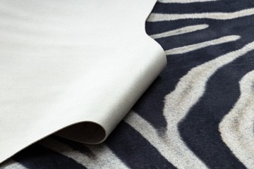 Ковер Искусственная Воловья Кожа, Зебра Белый и черный 100х150 см