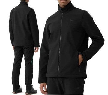 4F Kurtka SOFTSHELL wiatroodporna Męski czarna XXL