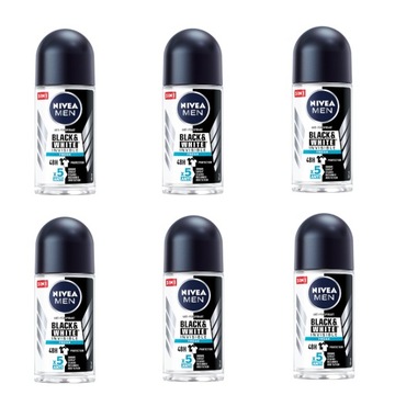 NIVEA MEN BLACK AND WHITE Antyperspirant w kulce pod pachy męski 50 ml x 6