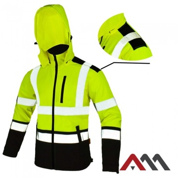 KURTKA robocza zimowa ODBLASKOWA SOFTSHELLOWA 3XL
