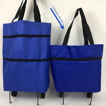 СКЛАДНАЯ СУМКА ДЛЯ ПОКУПОК ЧЕМОДАН НА КОЛЕСАХ