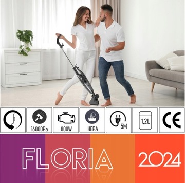 ВЕРТИКАЛЬНЫЙ РУЧНОЙ СЕТЕВОЙ ЦИКЛОННЫЙ ПЫЛЕСОС 2 В 1 HEPA МОЩНЫЙ 800 Вт 16 000 ПА