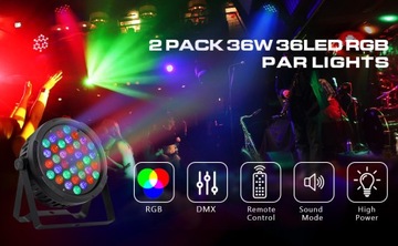 DMX512 Oświetlenie sceniczne LED DJ Par Light 2pak