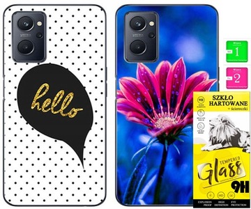 2x ETUI PLECKI FOTO Case OBUDOWA Pokrowiec WZORY + SZKŁO 9H do Realme 9i
