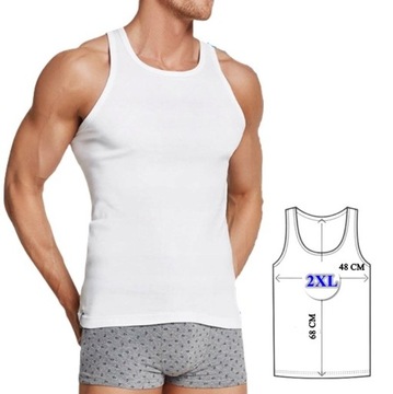 PODKOSZULKA MĘSKA 100 % BAWEŁNA GŁADKA 1 SZT BIAŁY XXL