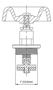 ГОЛОВКА ДЛЯ ЧУГУННОГО СТЕКЛЯННОГО КЛАПАНА DN25 - 1 ДЮЙМ АЛМАЗ