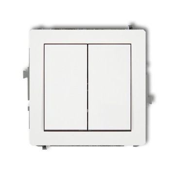 Wyłącznik krzyżowy podwójny Karlik Deco biały