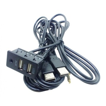 Черная розетка USB AUX + двойной USB-адаптер, автомобиль